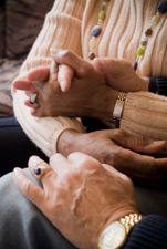 Couple holding hands