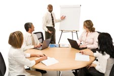 Class with flipchart